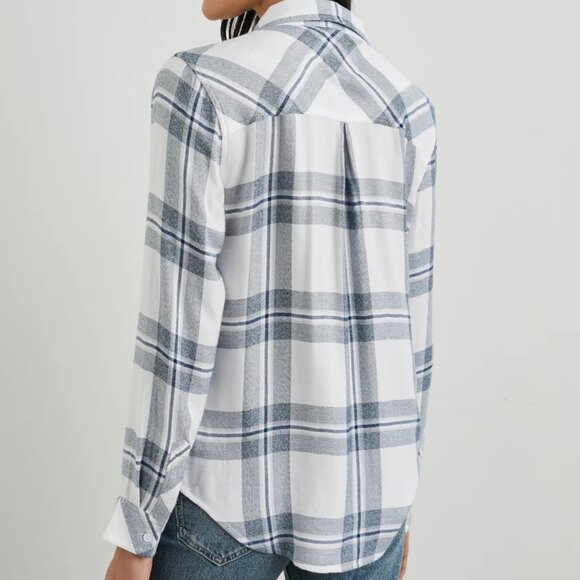 Rails ~ Ivory Gray Hunter Plaid Button Front Long Sleeve Shirt in size Medium - Picture 11 of 11